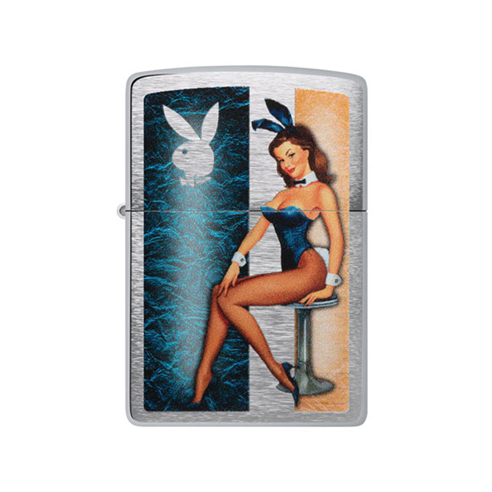 Zippo playboy borstade krom vindtät tändare