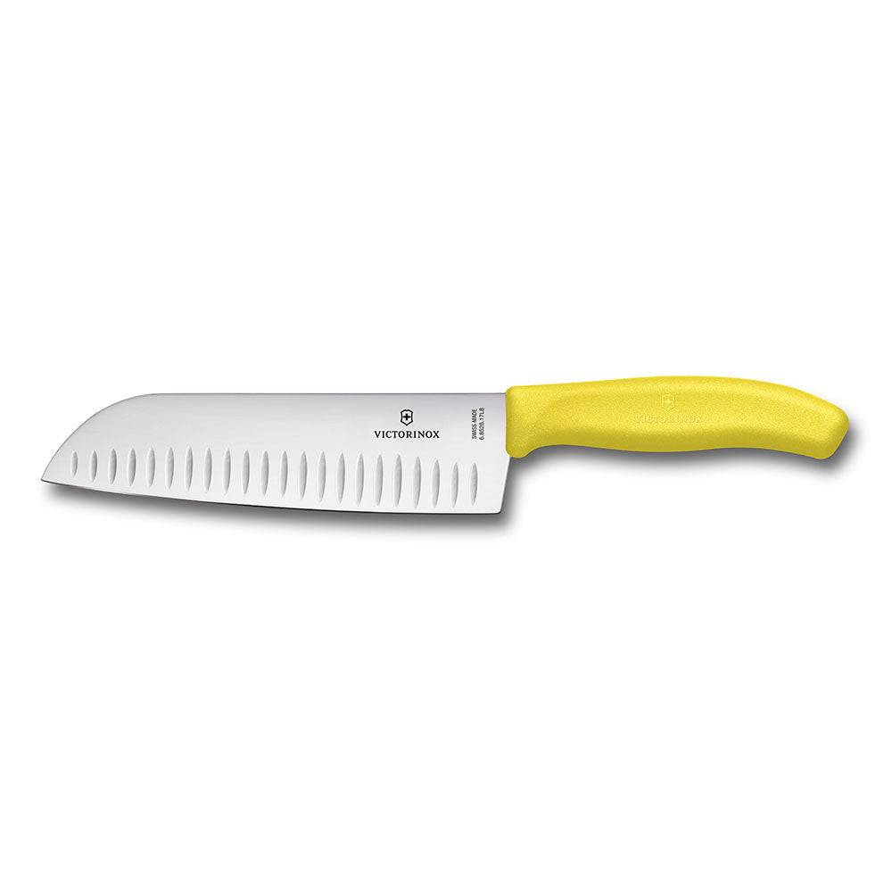 Lâmina larga e canelada faca Santoku 17cm