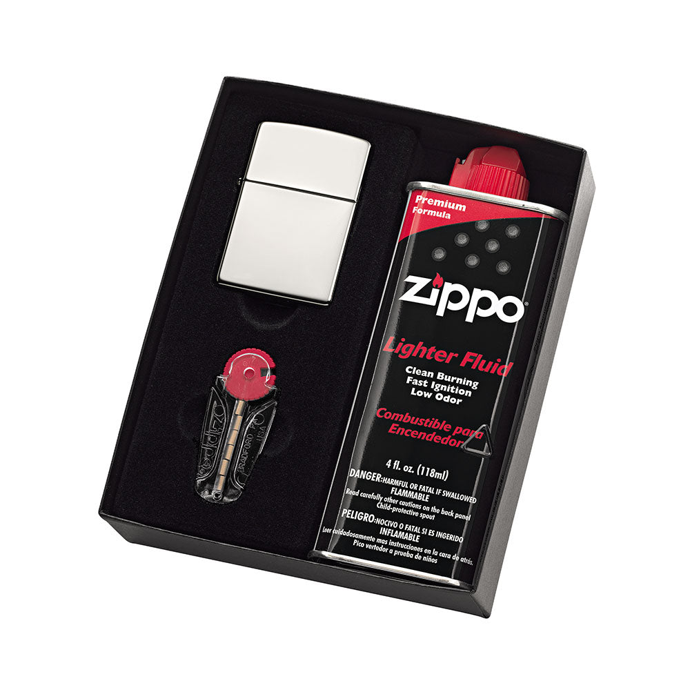 Zippo Accendino con fluido e flight regalo