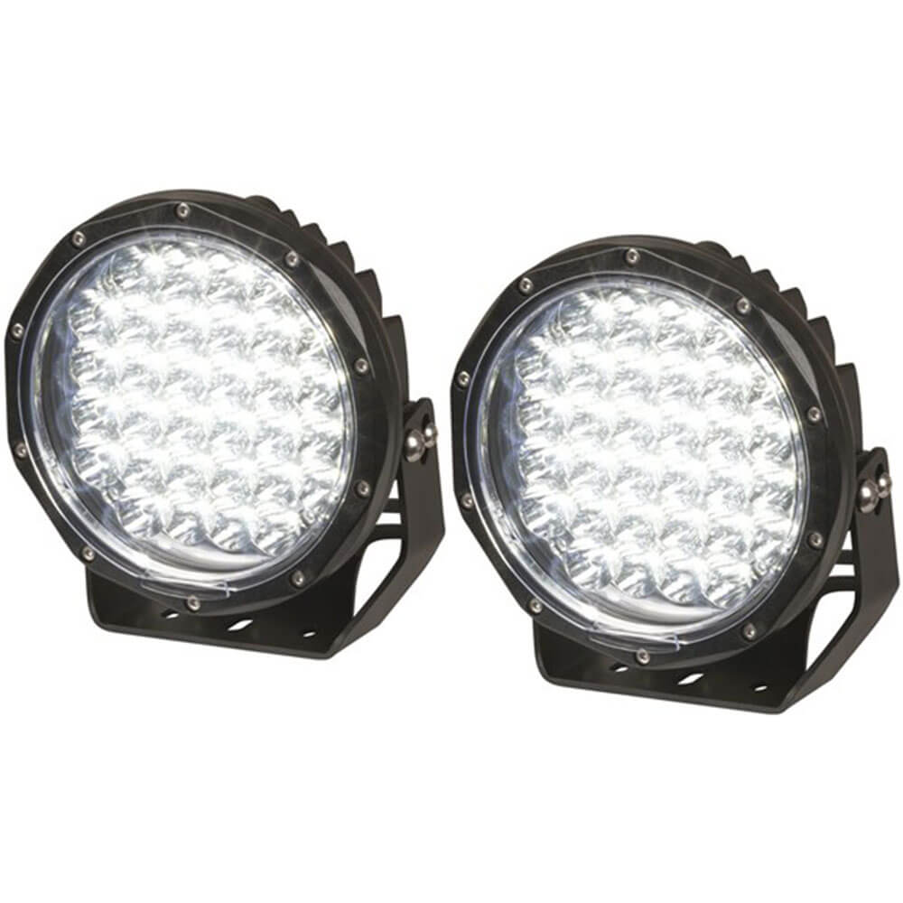 Powertech Solid LED-Fahrlichter IP68 Schwarz (Paar)