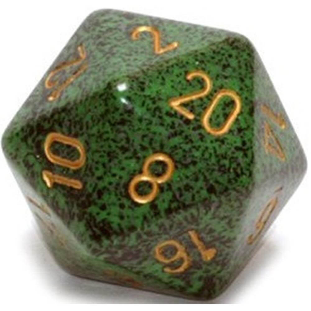 D20 terninger flekkete (34mm)