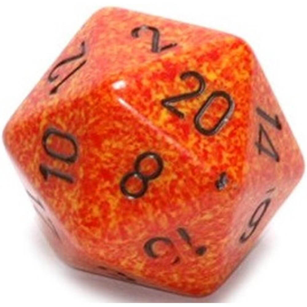 D20 terninger flekkete (34mm)