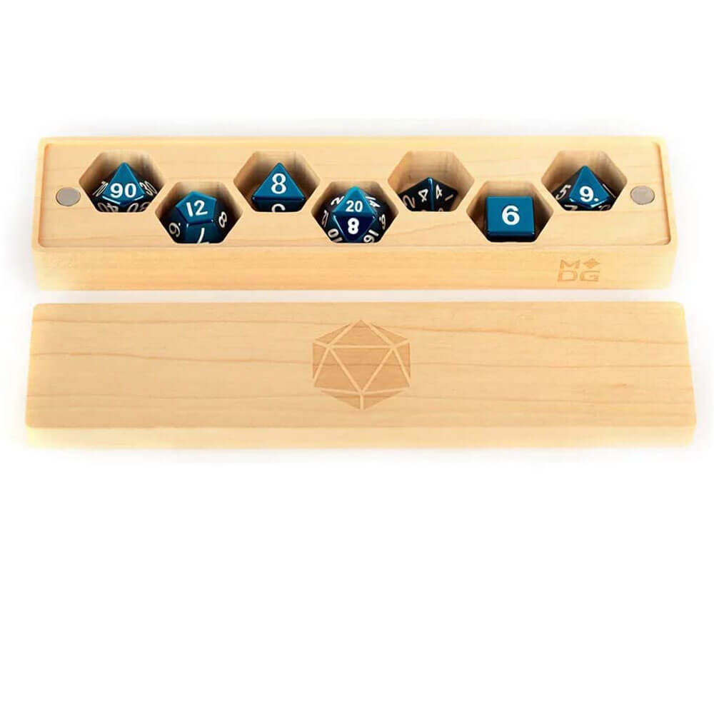 Metalliske terninger GamePremium Wood Dice Vault