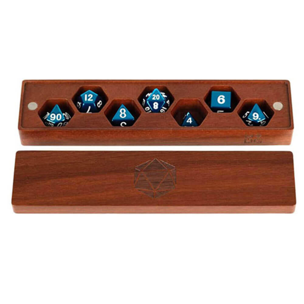 Metalliska tärningar Gamepremium Wood Dice Vault