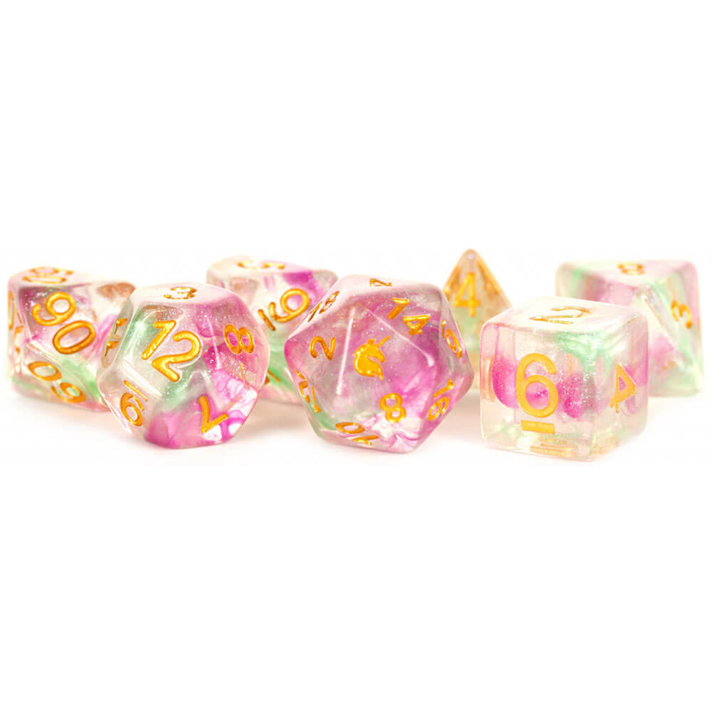 MDG Unicorn Resin Polyhedral Dice Set