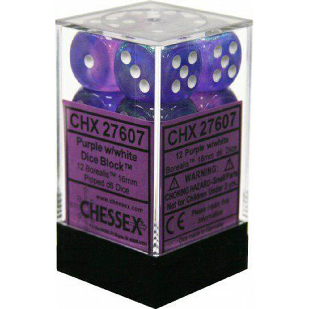 D6 Dice Borealis 16 mm (12 dados)