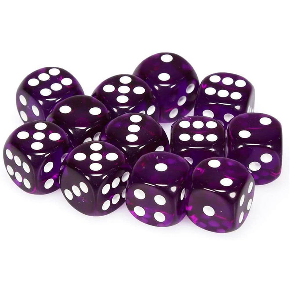 D6 DICE Translucente 16 mm (12 dados)