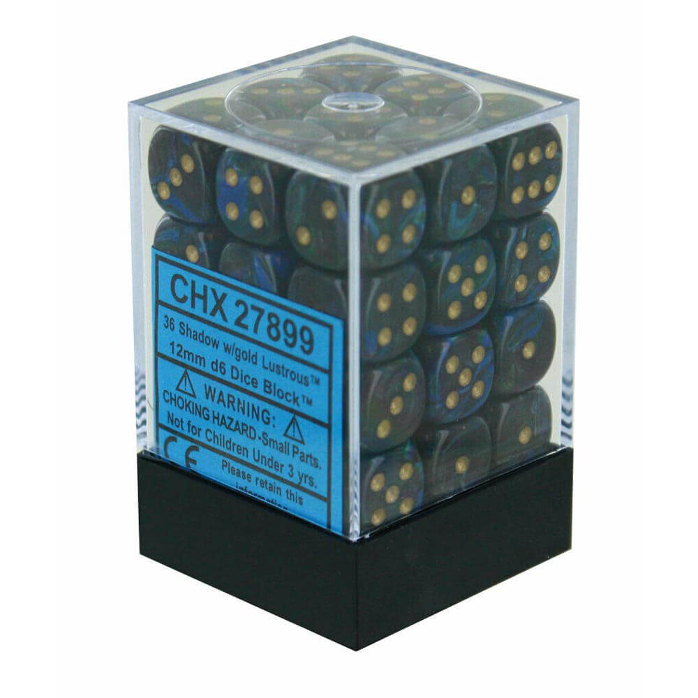 D6 Dice Lustrous 12mm (36 Dice)