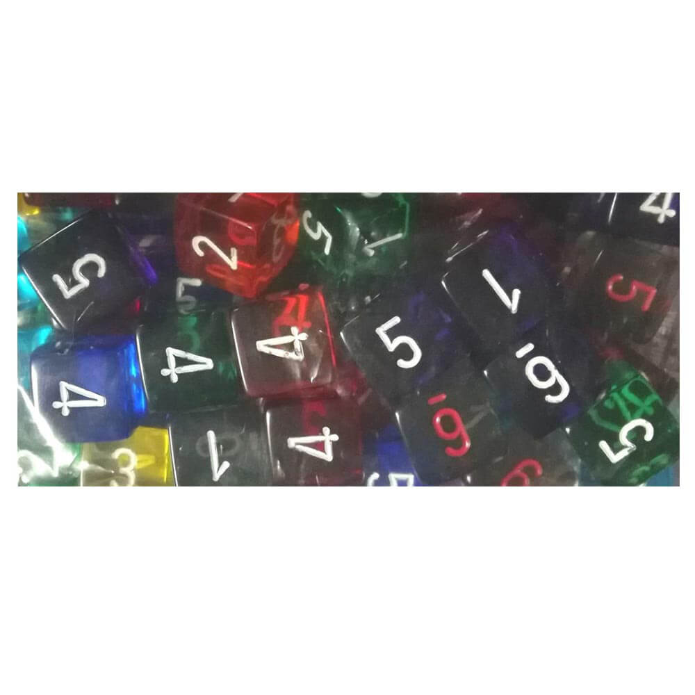 D6 terninger assortert løs polyhedral (50 terninger)