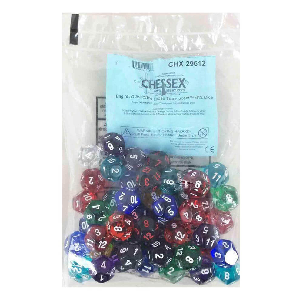 D12 Dice Assorted Poliedrico sciolto (50 dadi)