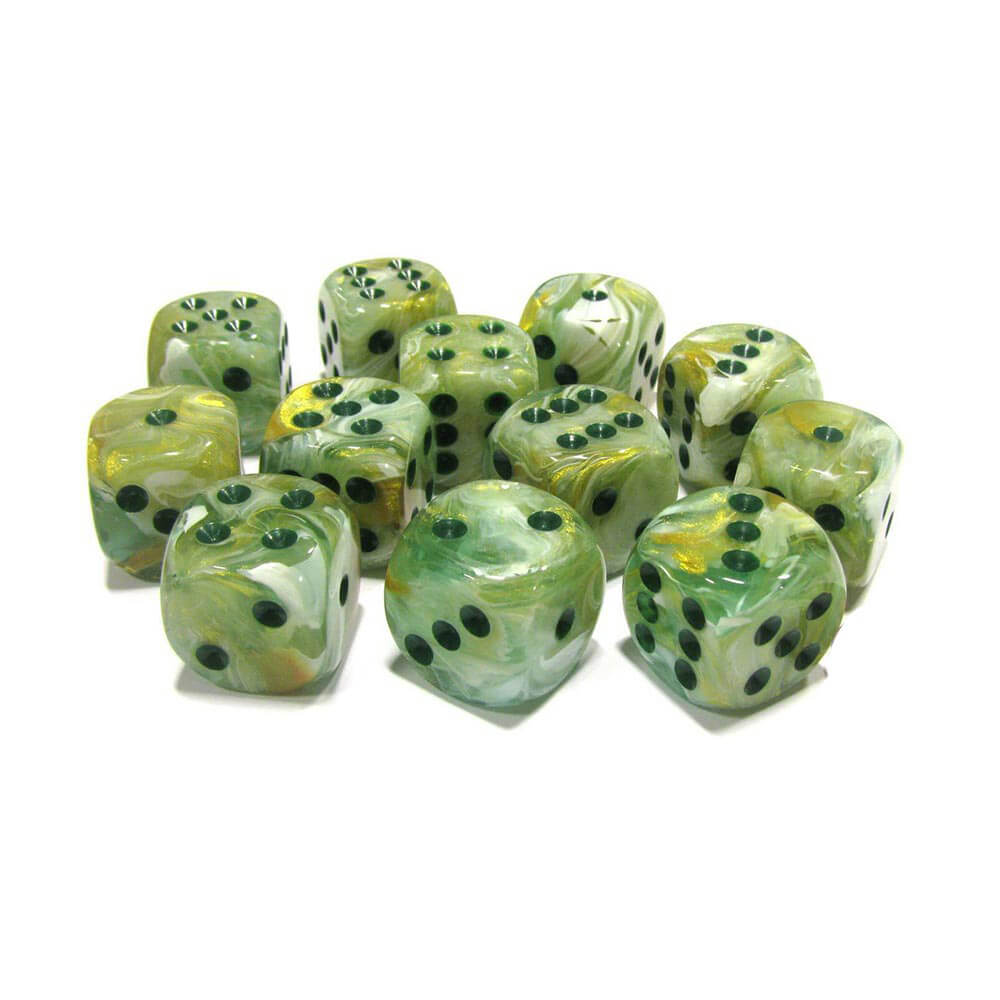 D6 Dice Marble 16 mm (12 dés)