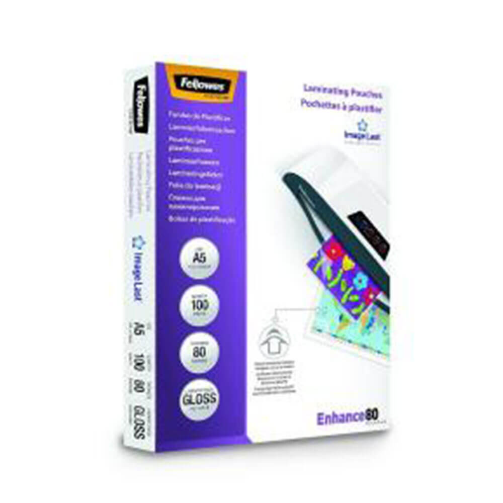 Fellowes laminerande påsar 80 Micron Gloss 100pk