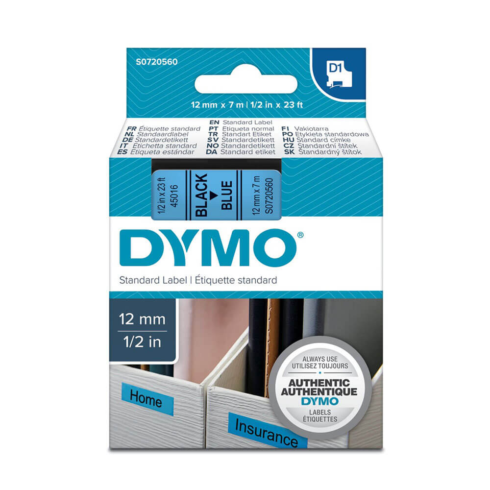 Étiquette de bande Dymo D1 12 mmx7m