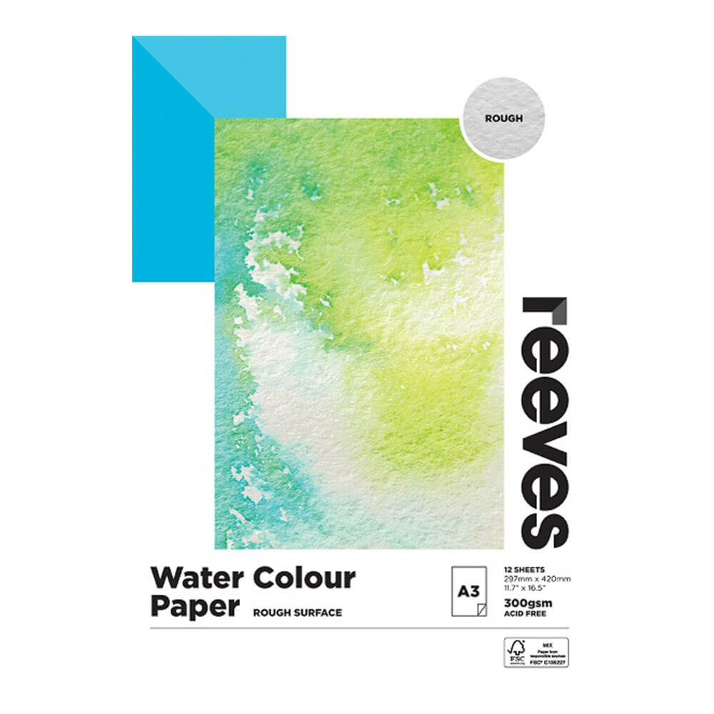 Reeves WaterColor Rough Paper 300GSM (12 fogli)