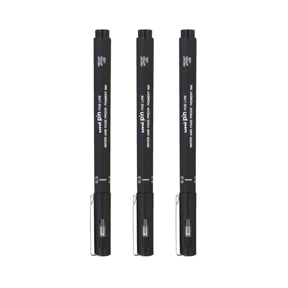 PIN Uni-Ball Fineliner Pen Black (portfel 3)