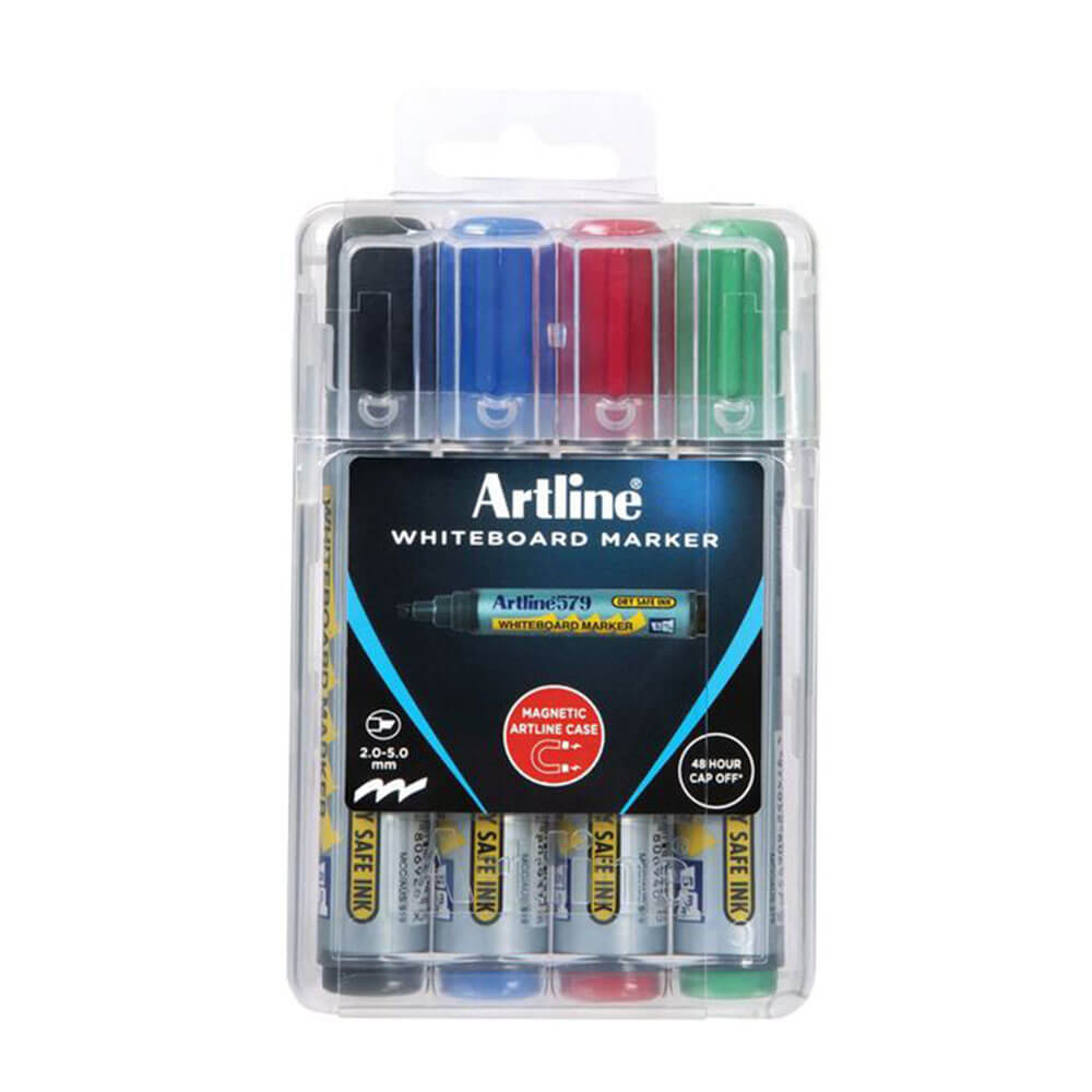  Artline Whiteboard-Marker im Hartschalenetui, 5 mm, sortiert