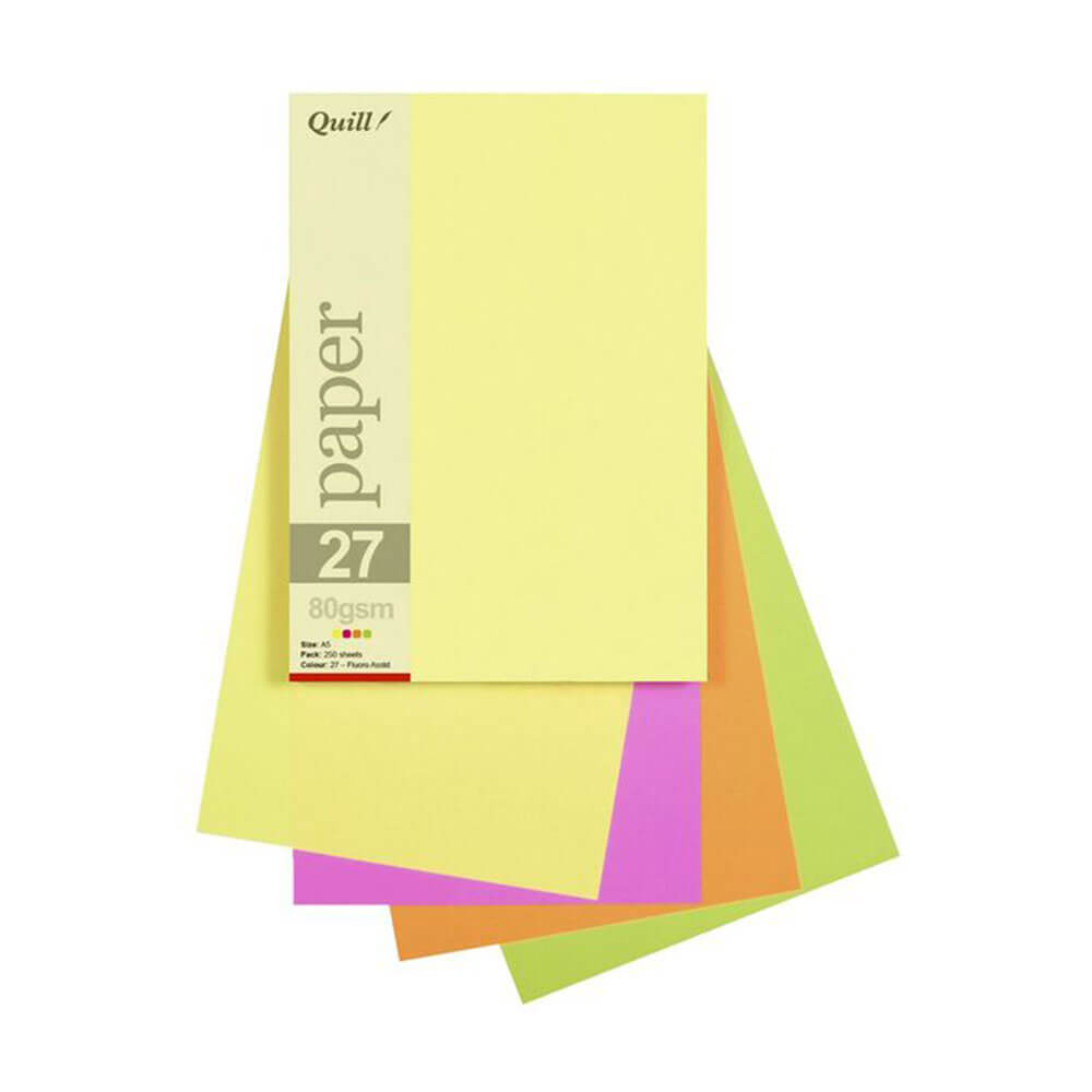 Quill Paper 80GSM A5 Assortered (25pk)