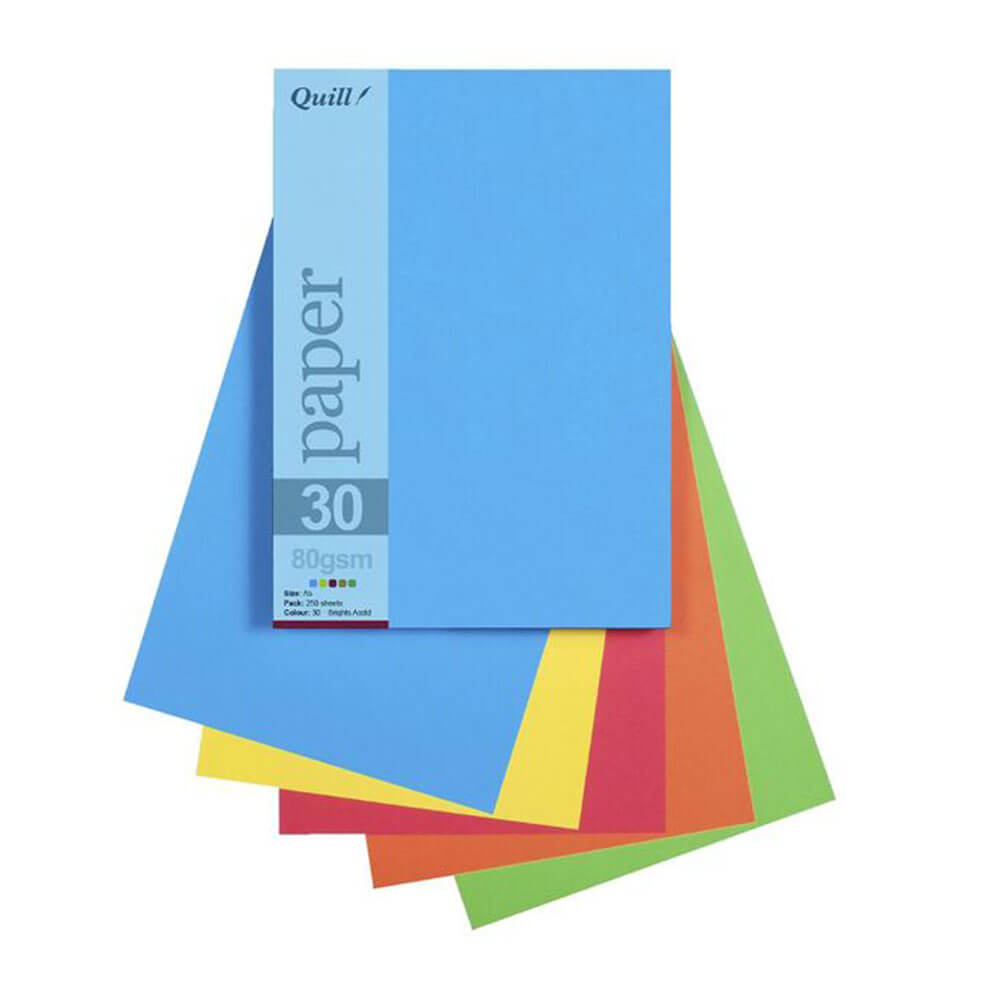 Quill Paper 80GSM A5 surtido (25pk)