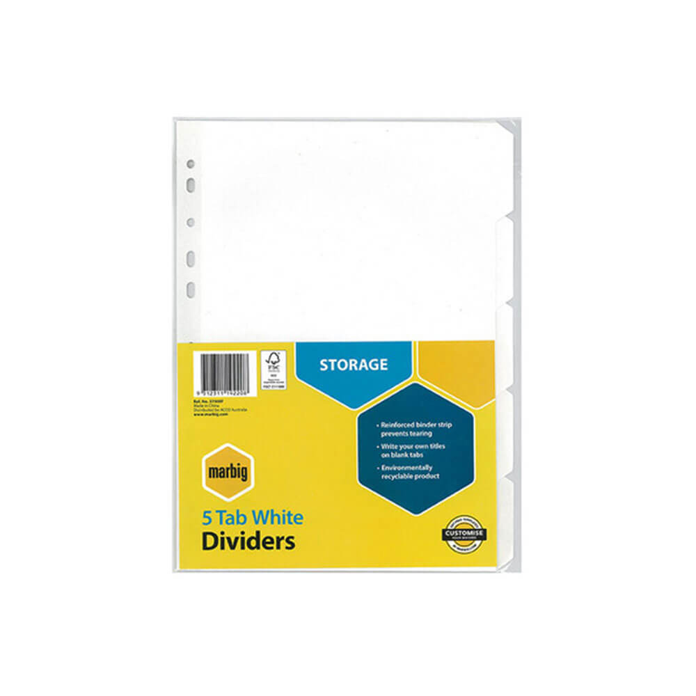 MARBIG MANILLA DIVIDER CARRANZADOS A4 (blanco)