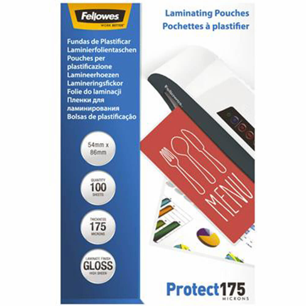 Fellowes lamineringsposer 100pk (54x86mm)