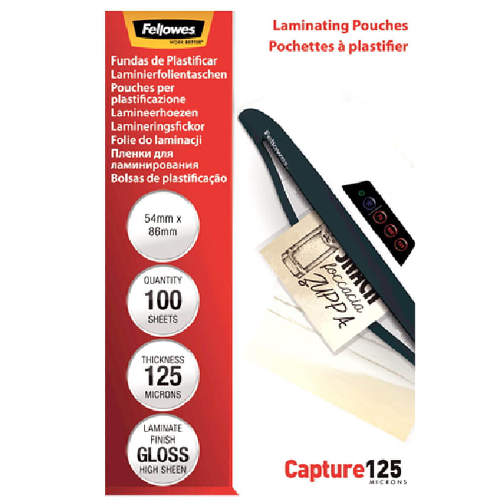 Fellowes laminering af poser 100pk (54x86mm)