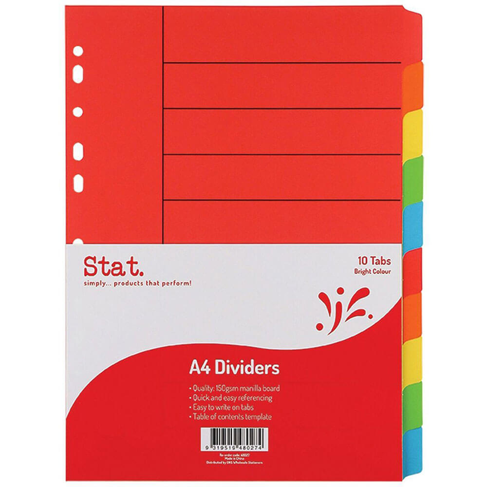 Stat Manilla Dividers A4 (lyse farver)