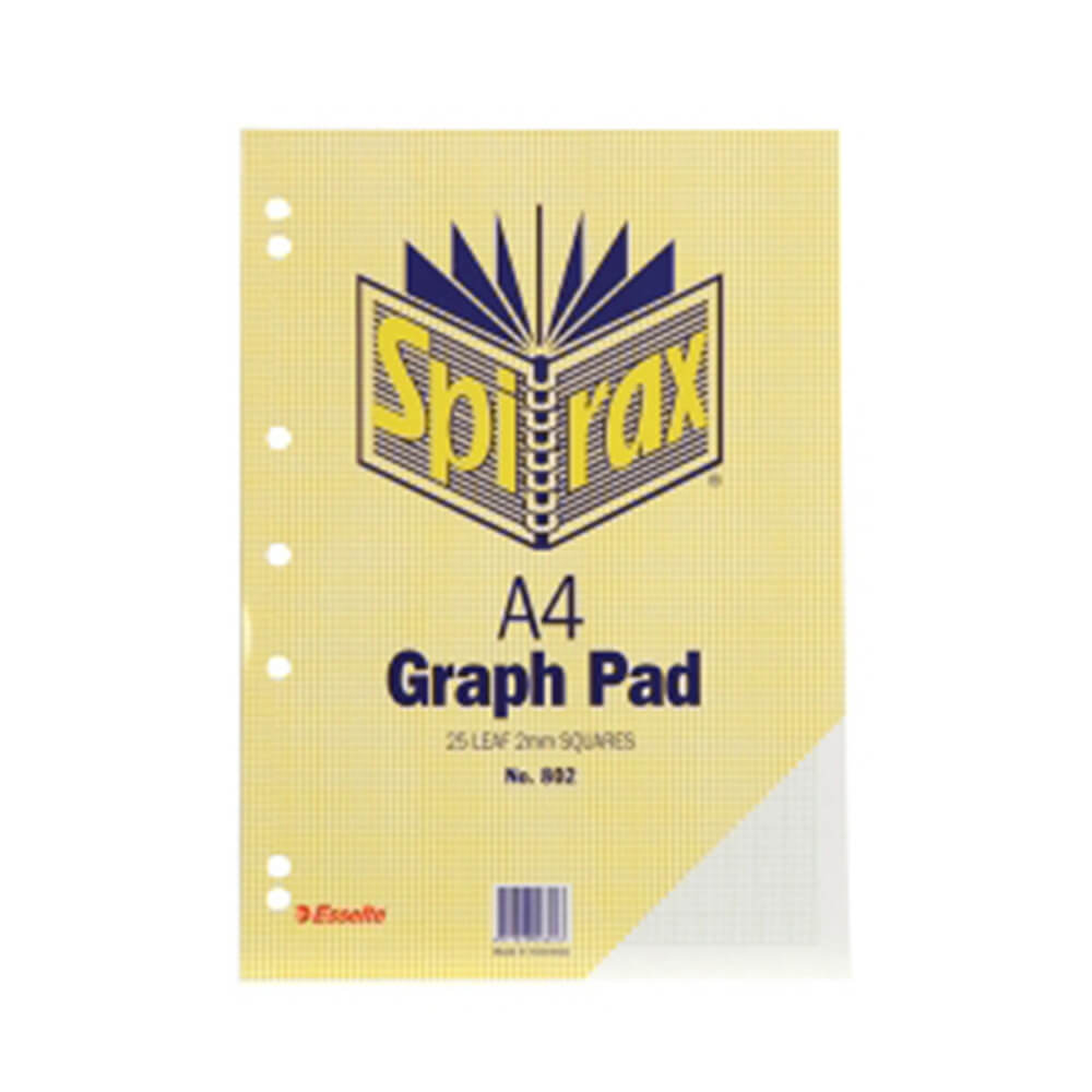 Spirax A4 25-Leaf Graph Pad (Pack of 10)