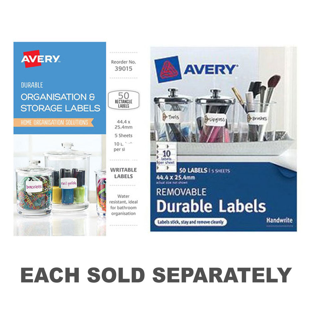 Avery Writable Organise Labels 50pcs (44x25mm)