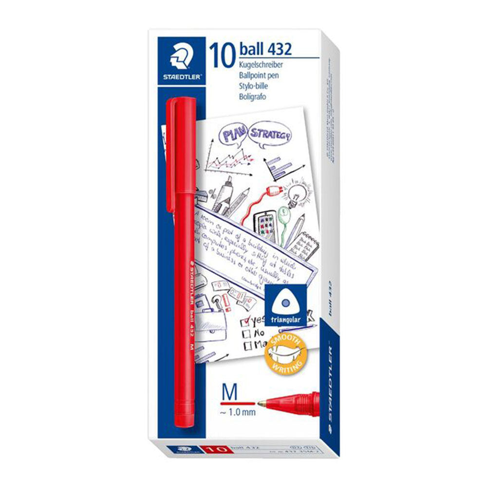 Staedtler Medium Stick Triangular Ballpent Pen 10PCS