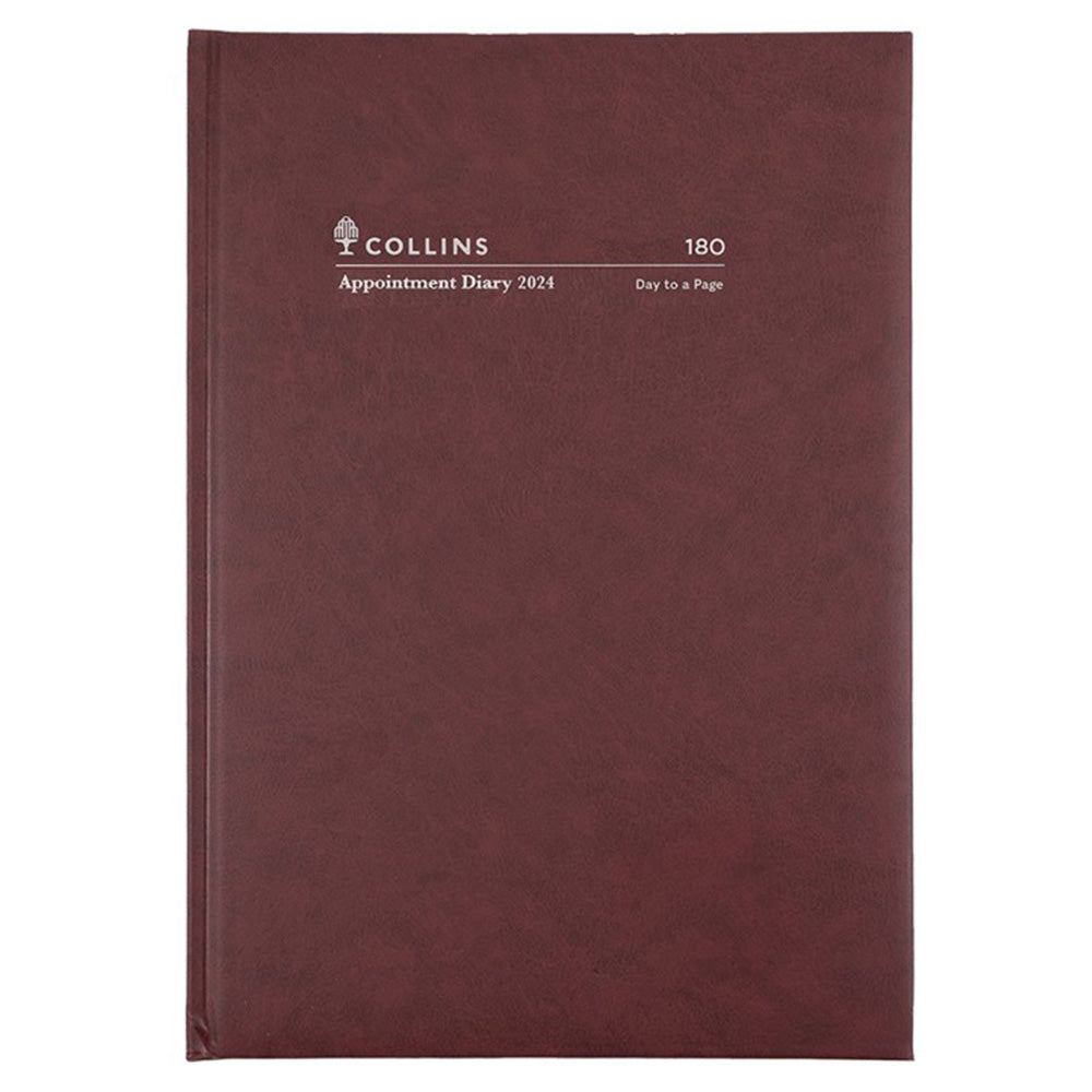 Collins Debden A4 2024 Avtaler Dagbok (Burgundy)