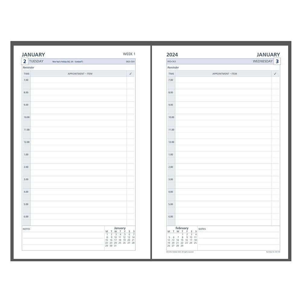 Collins Debden 7 Ring 2024 Kalender Dayplanner Refill