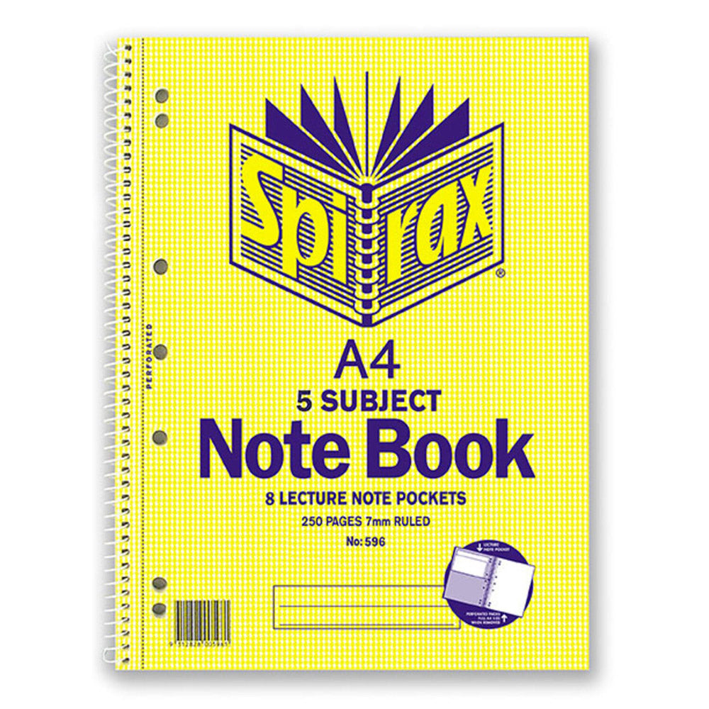 Spirax 596 A4 Subject Notebook (Pack of 5)