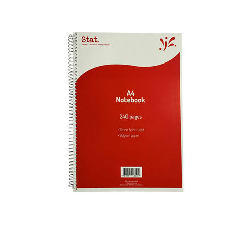 Stat Ruling Board Cover A4 Notebook 240pg (Red)