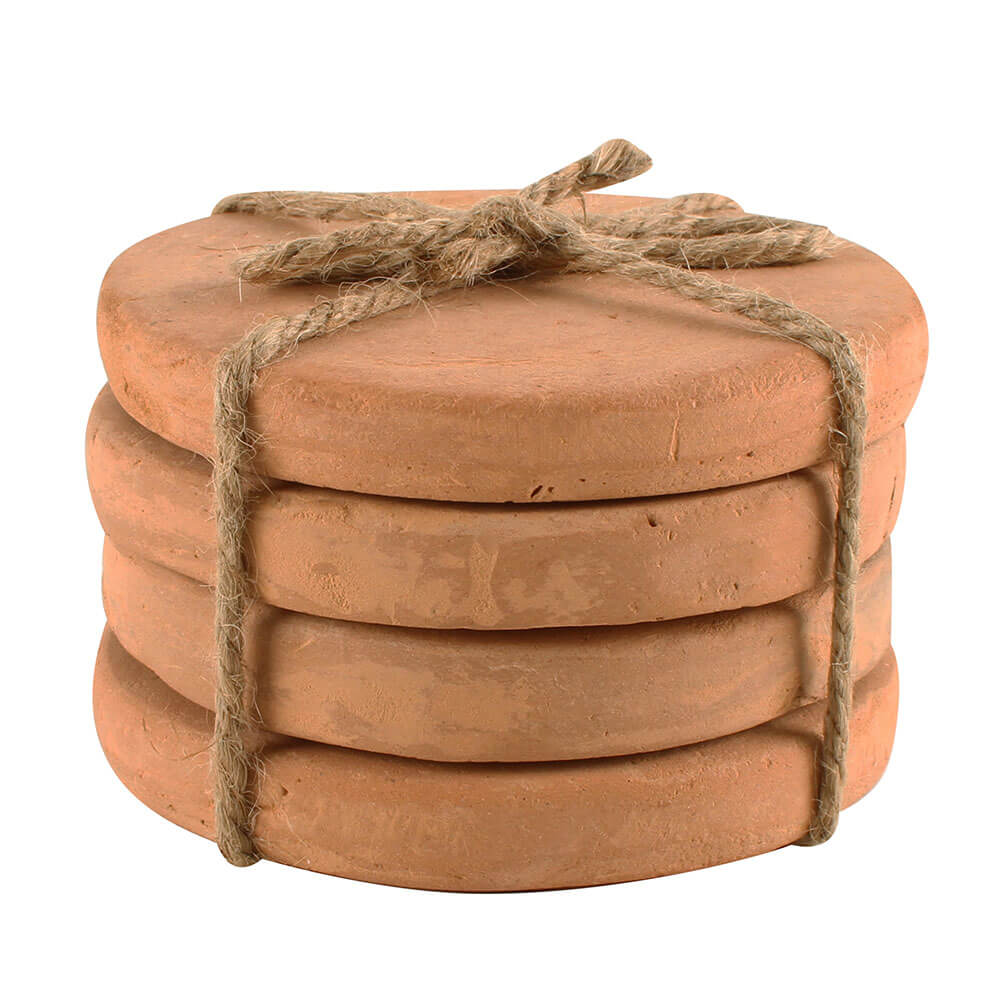 Caharin Terracotta Coasters con tapones de 4