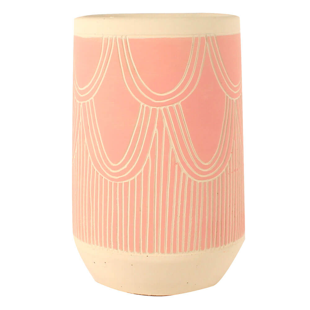 Zelva Pink Cement Vase (27x15x15cm)