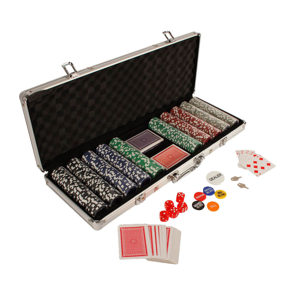 Poker -spelspelet med aluminiumbärande fall