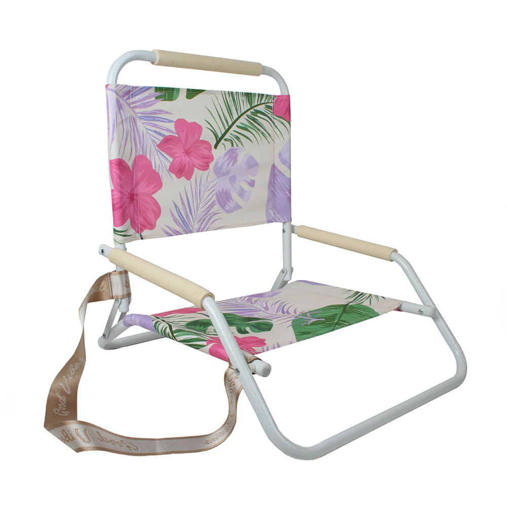 Vouwbare strandstoel met wit frame (60x58x50cm)