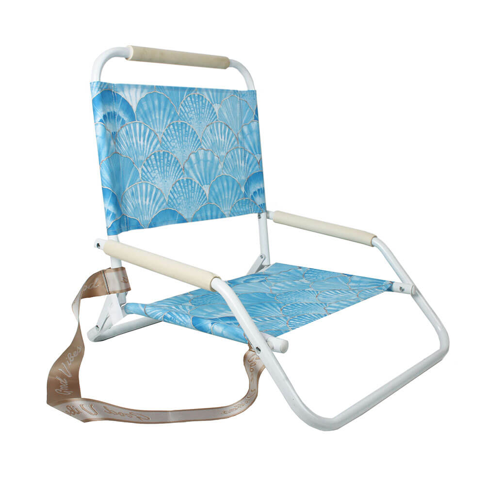 Vouwbare strandstoel met wit frame (60x58x50cm)