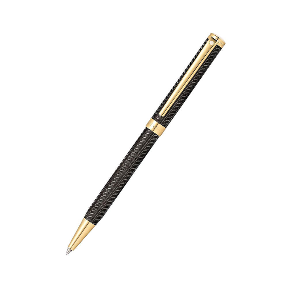 Intensity Engraved Matte Black/Gold Trim Pen