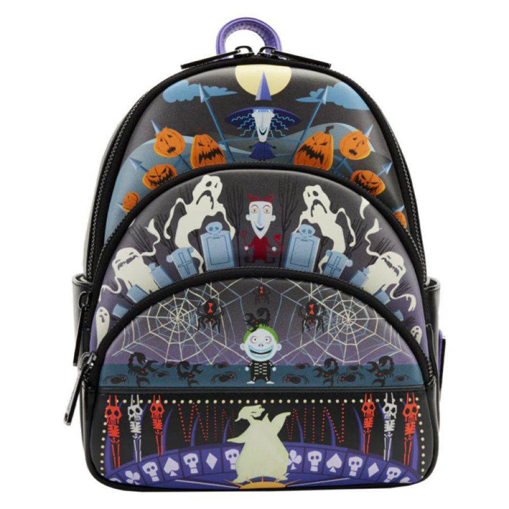 TNBC Oogie Boogie Glow Triple Pocket Mini Backpack