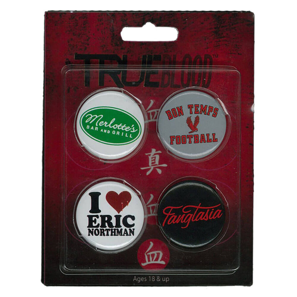 True Blood Pin Set of 4