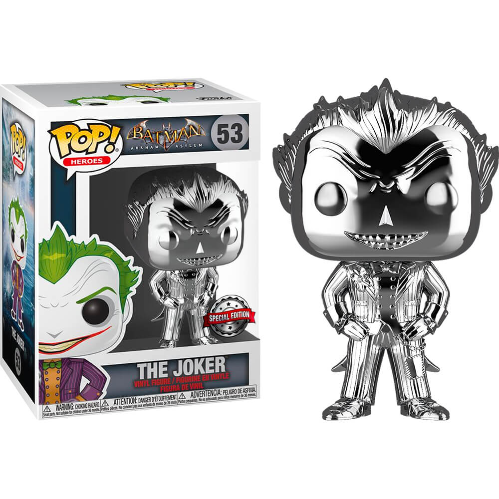  Batman Arkham Asylum The Joker Chrome US Excl Pop!