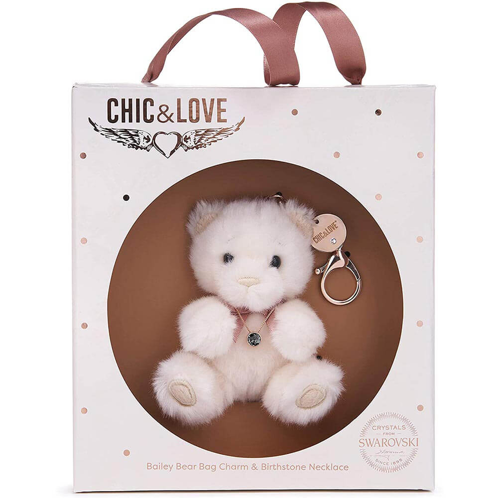 Chic i Love Bailey Bear Bag Carm i naszyjnik