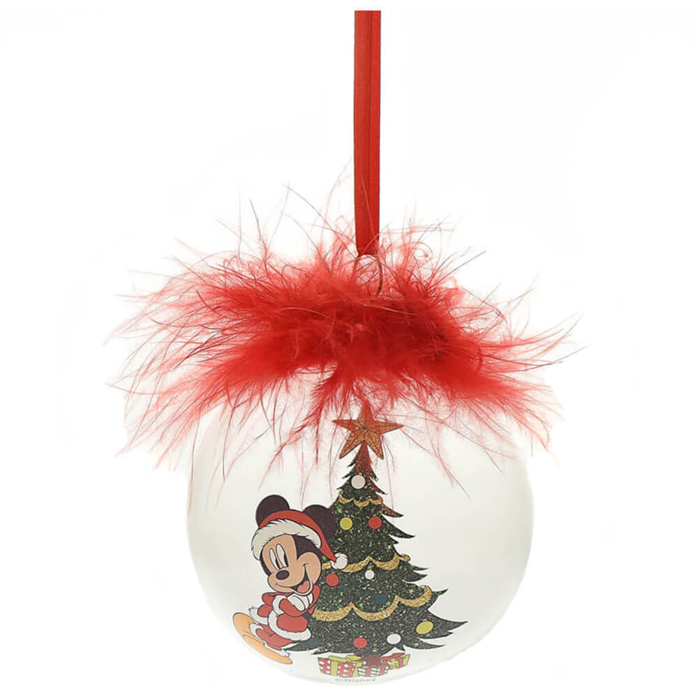 Disney Christmas Feather Feather Glass Bauble