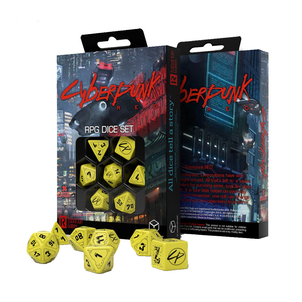 Q Workshop Cyberpunk Red Dice (zestaw 7)