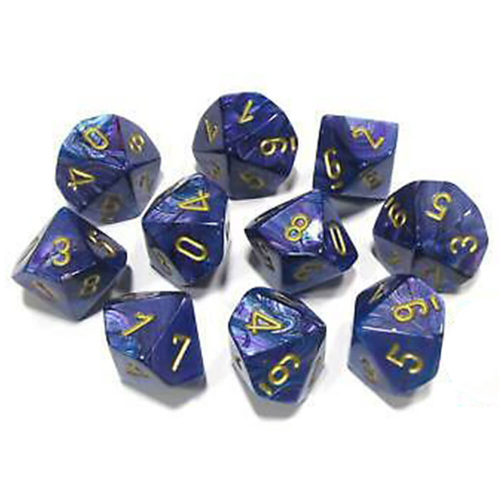 Chessex D10 Polyhedral 10-Die Lustrous Set