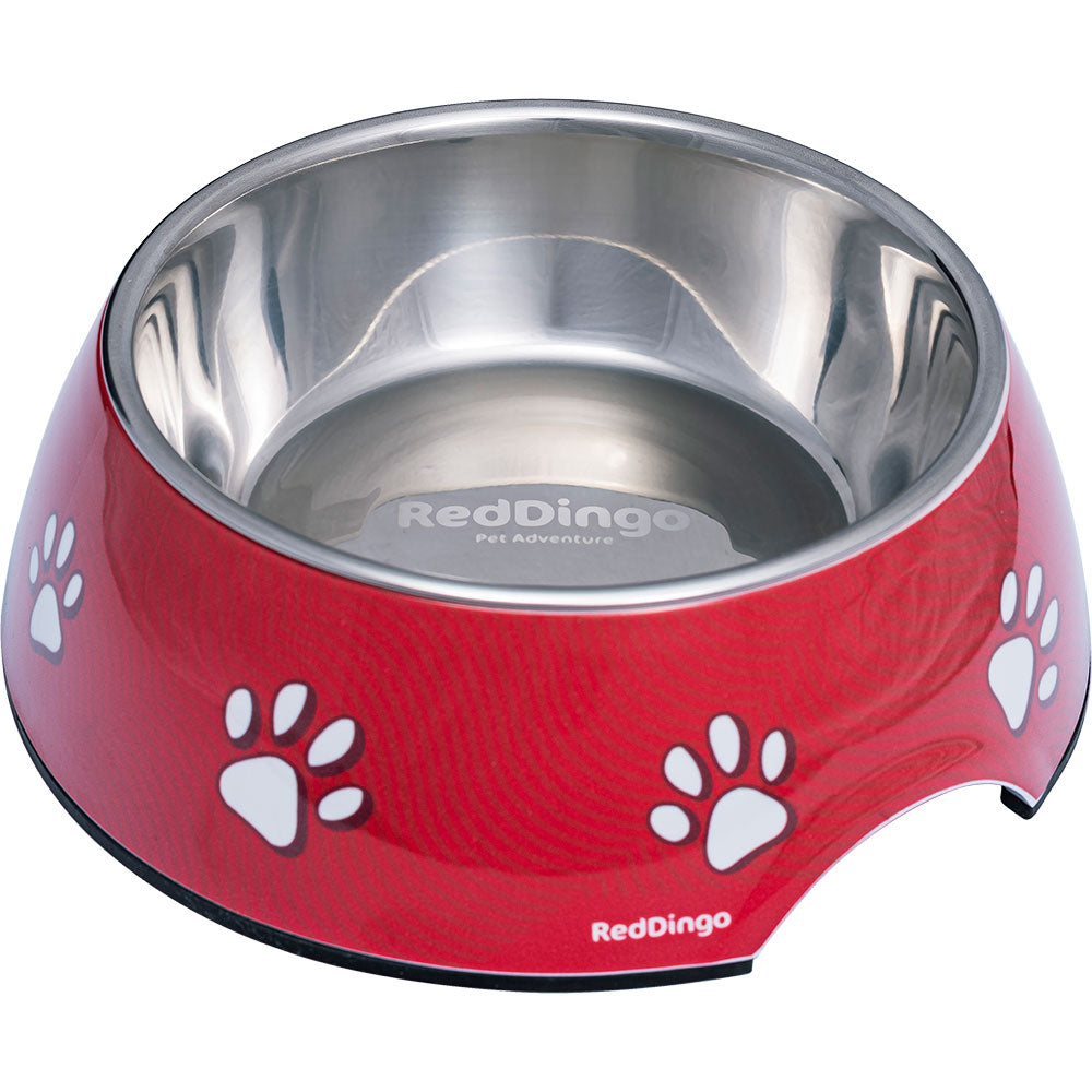 Melamine Bowl z projektem Pawprint (czerwony)