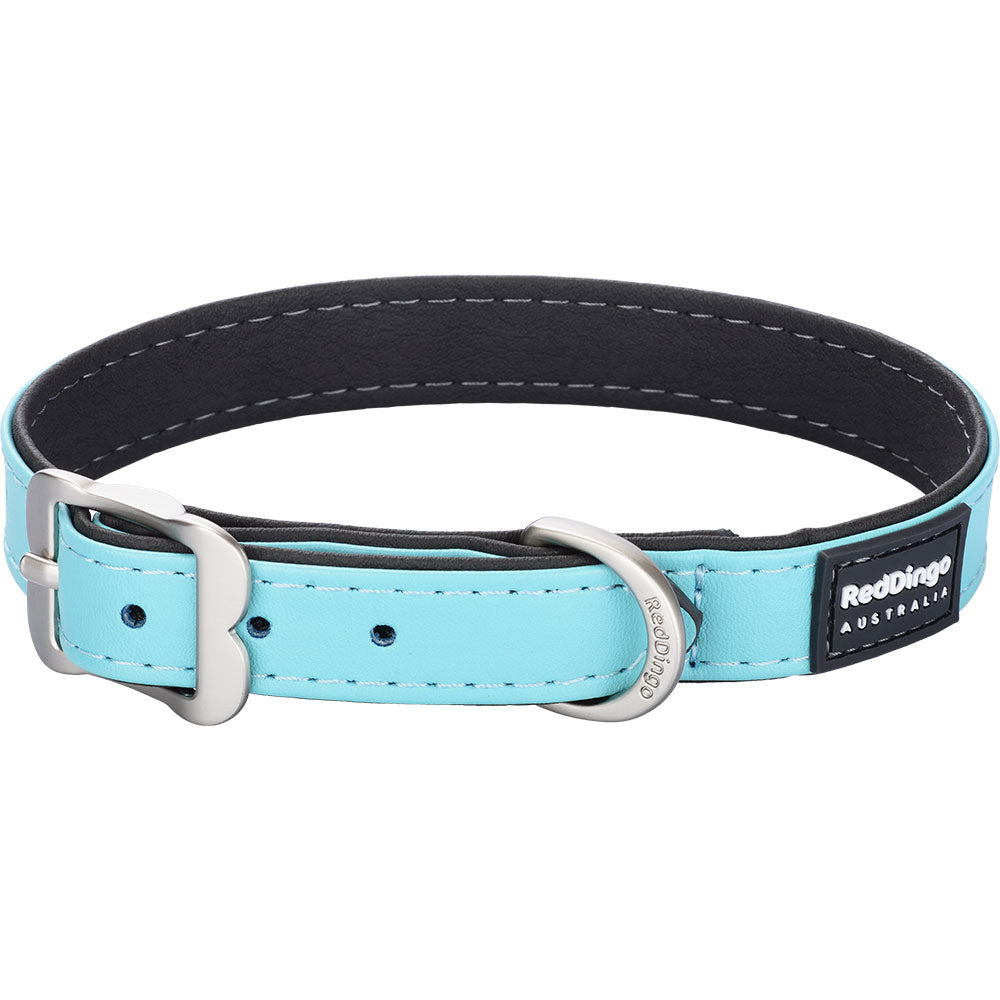 Elegante vegan lederen kraag (turquoise)