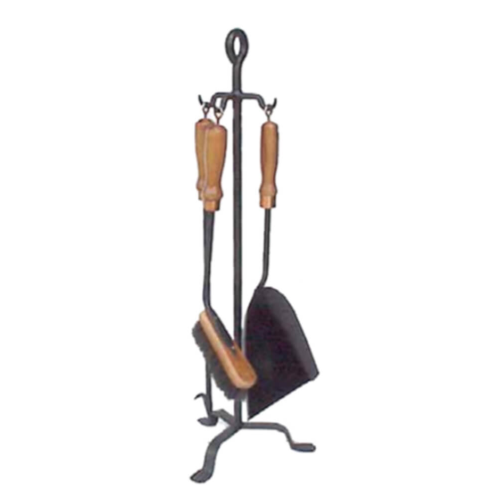 FireUp Fire Tool Set Timber Handle with Stand