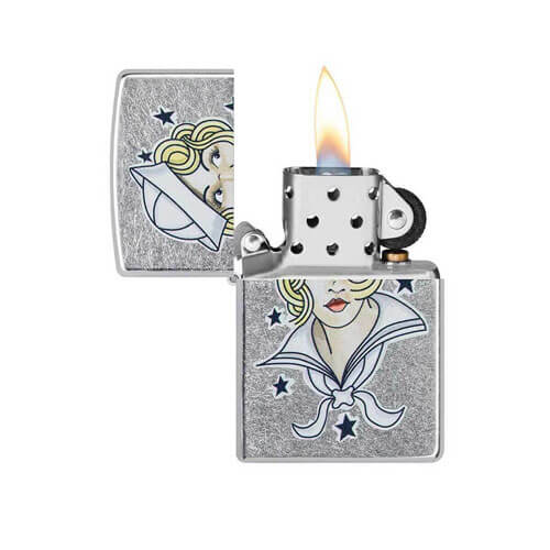 Zippo Sailor Girl Tattoo Design Lighter